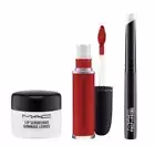 MAC Travel Exclusive Lip Kit RED 3 Piece Set FULL SIZE ~New SEALED BOX $59 VALUE