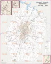 Cleveland & Bradley Co, TN Wall Map