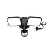 Brilliant 20W Black Kratos LED DIY Twin Flood Light With Motion Sensor