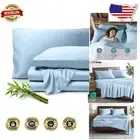 Ultra Soft Light Blue Twin XL Bamboo Sheet Set - Perfect Cool Bedding