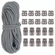 16 Yard Cord & Single Hole Lock & Double Hole Lock, Gray 21 Pack