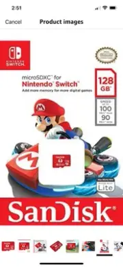 Sandisk Nintendo Switch MicroSDXC Card (Switch & Switch Lite) 128GB