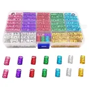 Messen 170 Pieces Dreadlocks Beads Multicolor Aluminum Dread Locks Metal Cuff...