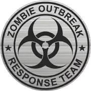 2" SILVER Zombie Outbreak Response Team Hard Hat Decal Helmet Sticker ZORT dead