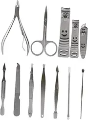 FOYTOKI Stylish 12-Piece Manicure Pedicure Set Case Nail Scissors Nail Clippers Tweezers Nail File for Salon or Home Use