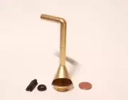 Gold Malm Style Conical Fireplace 1/24 Half Scale With Pipe Collar and Logs