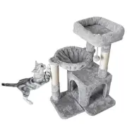 Pesofer Cat Tree, Small Cat Tower with Sisal Scratching Post and Hammock Light