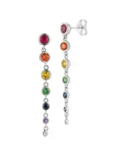 Nephora 14K Rainbow Sapphire Drop Earrings