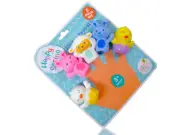 Vinyl Finger Puppets 5-pc Set, Happy Spring Easter Bunnies Chicks Lamb Bath Time