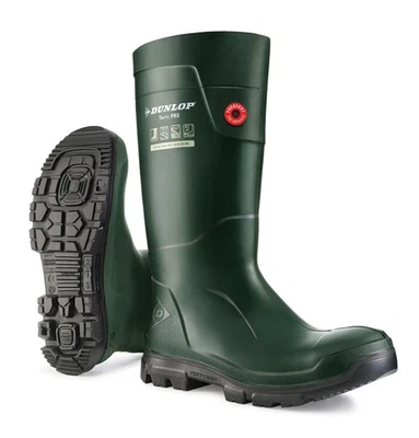 Dunlop Purofort Terrapro Wellingtons Green Size 12