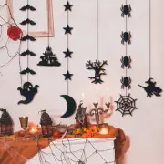 Halloween 6pcs Hanging Banner Garland Scary Spider Witch Ghost Bat Pendant