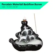 Porcelain Waterfall Smoke Backflow Incense Cone Burner Stand Holder Aromatherapy