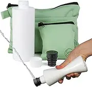 CuloClean Hygiene bag for hiking + Portable travel bidet portatil + bottle. Personal hygiene kit for hikers, leave no trace (LNT) while hiking in the countryside.