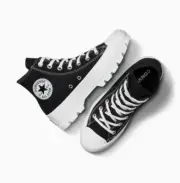 Chuck Taylor All Star Lugged Canvas Shoe Black/White Women's Size 8 NEW