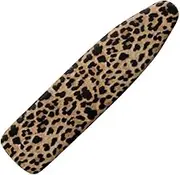 Jeiento Washable Ironing Board Cover with Elastic Edge Brown Leopard Print Soft Heat Reflective Ironing Pad Cover Replacement Covers,Easy Installation,15x54