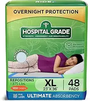 Incontinence Bed Pads [48-Pack] Underpads 23 x 36" Disposable Ultra-Heavyweight Super Absorbent & Waterproof, Patient Repositioning [375 lbs.] Maximum Strength Breathable Backsheet for Skin Protection