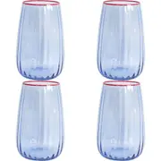4x LVD Water Beverage Glass Barware/Drinkware Decor Display 570ml Blue Tingle