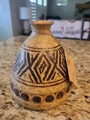 Vintage Pottery Craft USA Stoneware Studio Pottery Vase-5.5"x5.5"-Tiny Neck