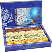 Ghasitaram Gifts Diwali Gifts Sweets - Assorted Box of Kaju Chocolate Barfi,Mango Bite,Kaju Roll and Kaju Orange Delight, 400g
