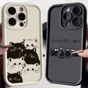 Cute Cartoon Cat Phone Case For iPhone 16 15 14 13 12 11 Pro Max XS X XR 7 8 Plu
