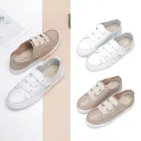 在飛比找momo購物網優惠-【FUFA Shoes 富發牌】彈力鬆緊鞋帶真皮休閒鞋-白/