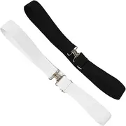 [CALLARON] 2pcs Elastic Stretch Belt with Reliable Shark Buckle for Equestrian and Casual Wear Durable Suitable for Various Waist Comfortable Fit for Men and Women