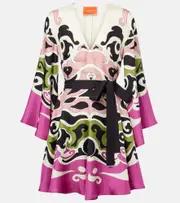 [La DoubleJ] La DoubleJ Magnifico printed silk twill minidress UK 14 multicoloured