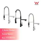 Decaura WELS Kitchen Sink Mixer Tap Dual Spout Faucet Sprayer 2 Swivel Spout
