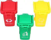 TOBBOMEY 3pcs Mini Boys and Girls Trash Learning Waste Sorting Bin Decorative Home School Kindergarten Accessory