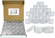 Beauticom (Quantity: 100 Pieces) 10G/10ML Clear Lid Plastic Cosmetic Lip Balm Lip Gloss Cream Lotion Eyeshadow Container Jars