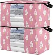 sanluoli 60L 2 Pack Under Bed Shoe Storage with Reinforced Handles, clear window Organizer Closet Storage