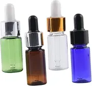 WOFASHPURET 4 pcs Empty Dropper Bottles Plastic Perfume Essential Oil Containers with Leak Design for Travel Capacity Random Colors Durable Reusable Random Color