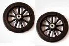 HEALTHLINE Wheels for Walker Rollator, 6 inch Pair, Black (2) (Front)