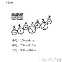 在飛比找樂天市場購物網優惠-壁貼時鐘 辦公室勵志激勵企業背景墻貼紙奔跑的時鐘效率工作室會