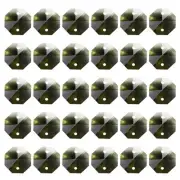 60 Pack K9 Crystal Octagon Beads 2 Holes 14mm Chandelier Prisms Brown