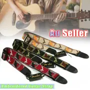 Fender Straps Embroidered Guitar Strap Electric Acoustic Guitar Bass Ukulele AU