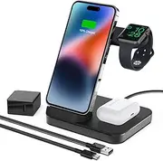 Wireless Charger, Boaraino 3 in 1 Wireless Charging Station Compatible with iPhone 13/13 Mini/13 Pro/13 Pro Max/12/11/X/8, Apple Watch 7/6/5/4/3/SE, Airpods 2/Pro