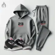 Mens Pullover Sweatshirt Joggers Deal Grey Sweatsuit To Match Air Jordan Retro 3