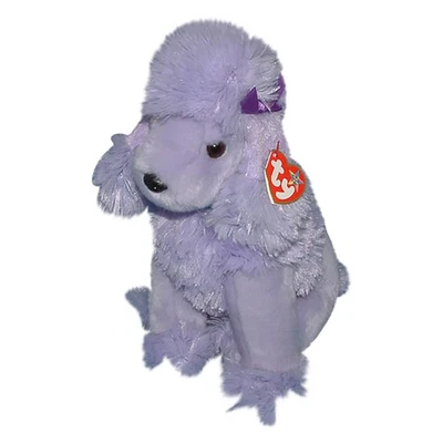 Ty Large Plush Beanie Buddy - Demure ( Purple Poodle ) MWMT