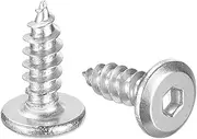 uxcell M4 x 12mm (100 Pack) Flat Round Socket Head Screws, Stainless Steel Self Tapping Screws Full Thread Hex Socket Cap Screws Bolt for Wood Furniture