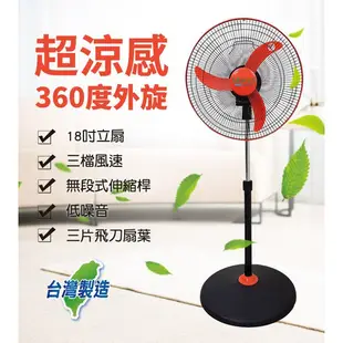 Lapolo飛刀塑鋼扇葉FT-1803 18吋360度外旋轉擺頭升降桌立扇電風扇電扇涼風扇台灣製造比中央牌國際牌聲寶划算