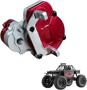 RC Metal Transmission Center Gearbox Case with Gear for FMS FCX18 LC80 1/18 RC Crawler Car Upgrades Parts Complete Gearbox Transmission Case for FMS FCX18 Accessories (Red)