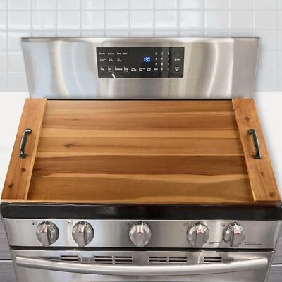 BLUEWEST Noodle Board Stove Cover, Acacia Wood Stove Top Covers Board for Gas...