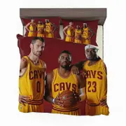 v3938 Bed Sheets Cleveland Cavaliers Kyrie Irving Kevin Love Lebron Duvet Cover Set Soft Bed Sheets IU3938