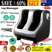 Livemor Foot Massager Ankle Calf Leg Massagers Shiatsu Kneading Rolling Silver