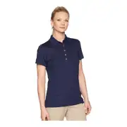 Callaway, Womens Core Solid Micro Hex Polo T-shirt, Peacoat Blue, Medium.