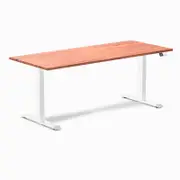 Desky Dual Red Cedar Softwood Sit Stand Desk 1800x750mm White Frame Leg