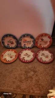 6 Brand New Pioneer Woman Red Woodland Whimsy Appetizer Plates!