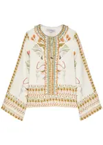 Lug Von Siga Tess Printed Linen Blouse - Multicoloured - 40 (UK12 / M) 40 (UK12 / M)