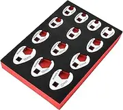 Gunpla 13 Pieces Crowfoot Wrench Set, 8-22mm Open End Drive Metric Flare Nut Head Chromium Molybdenum Steel Rust Resistant Tool Kit Driver Crows Foot Spanner Wrenches